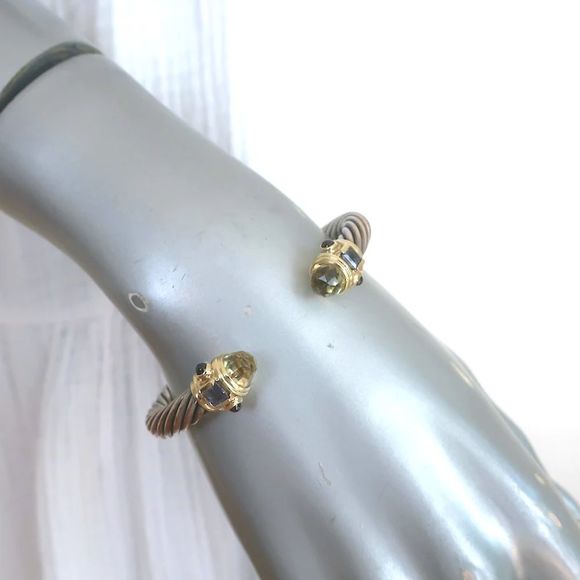 David Yurman Jewelry - David Yurman Renaissance Cabochon Cuff Bracelet Sterling Silver & 14k Gold